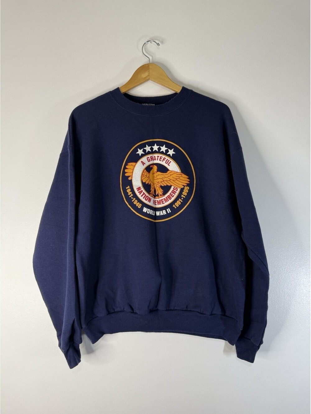 Vintage Hanes WW2 US Military Men's Sweatshirt Size XL